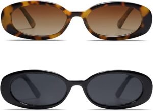 Polarized Retro Oval Sunglasses